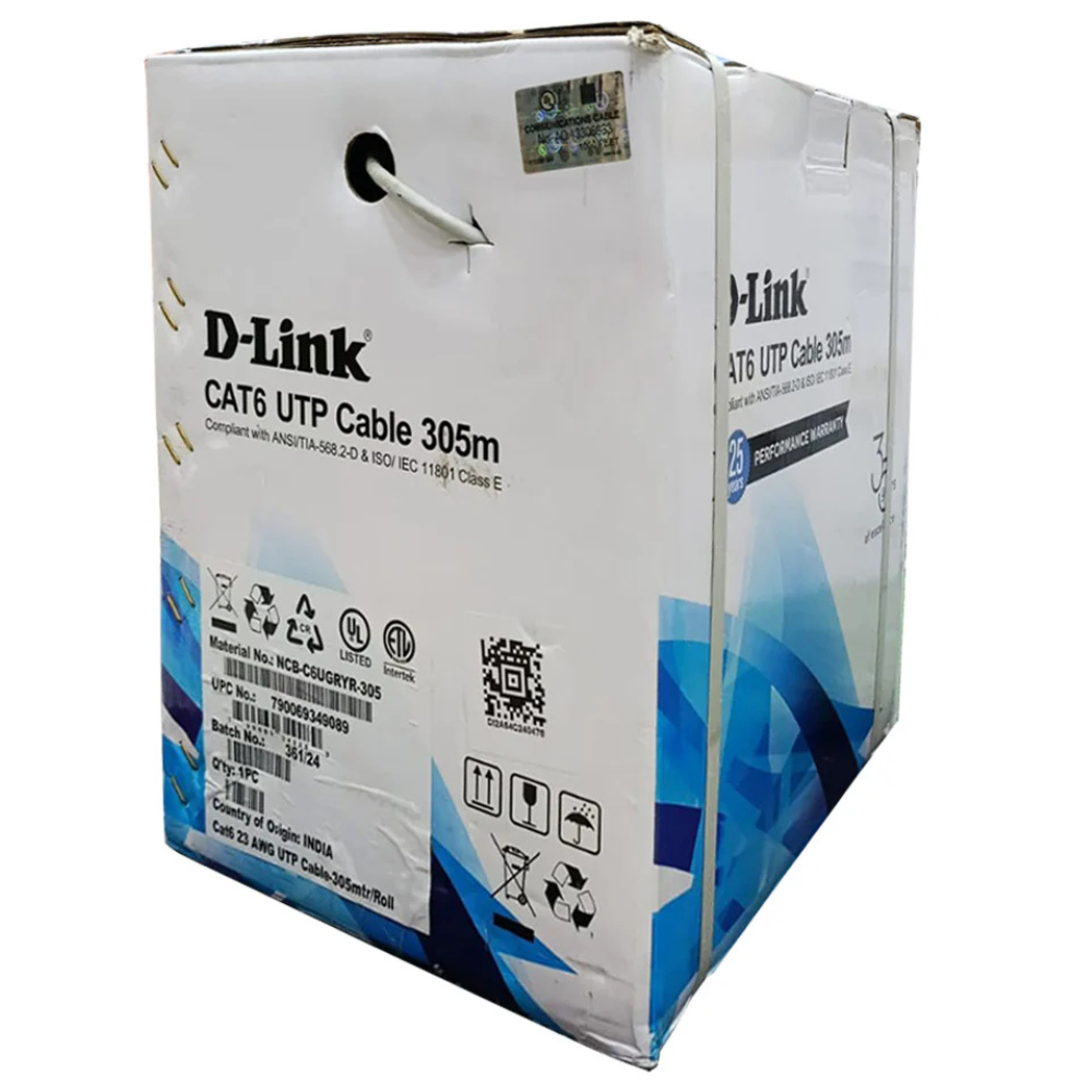 D-Link (India) UTP CAT 6 Full Copper 23AWG 305M Cable Box price in srilanka