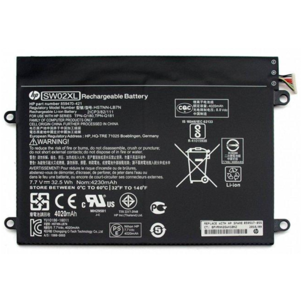 HP SW02XL NoteBook X2 10-P000NA HSTNN-IB7N TPN-Q180 859470-1B1 859470-121 Fit X2 210 G2 Laptop Battery price in srilanka