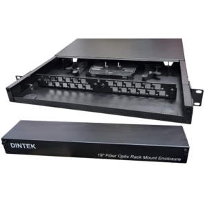 Dintek 19' 1U Fiber Optic Rackmount Patch Panel LC 24 Duplex Port With Splice Cassette Without Adapters price in srilanka