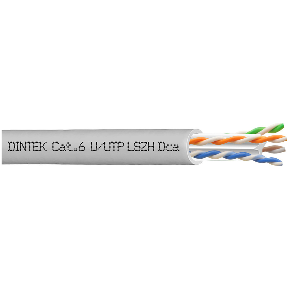 Dintek (Taiwan) 4P Cat 6 UTP 23AWG LSZH Dca Full Copper 305M Gray Network Cable Box-1101-04046 - Image 2