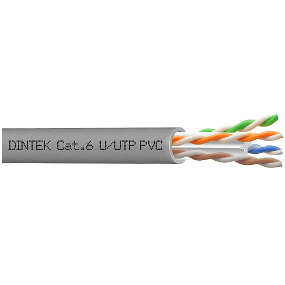 Dintek (Taiwan) Cat 6 UTP 23AWG Full Copper 305M Gray Network Cable Box-1101-04044 - Image 2