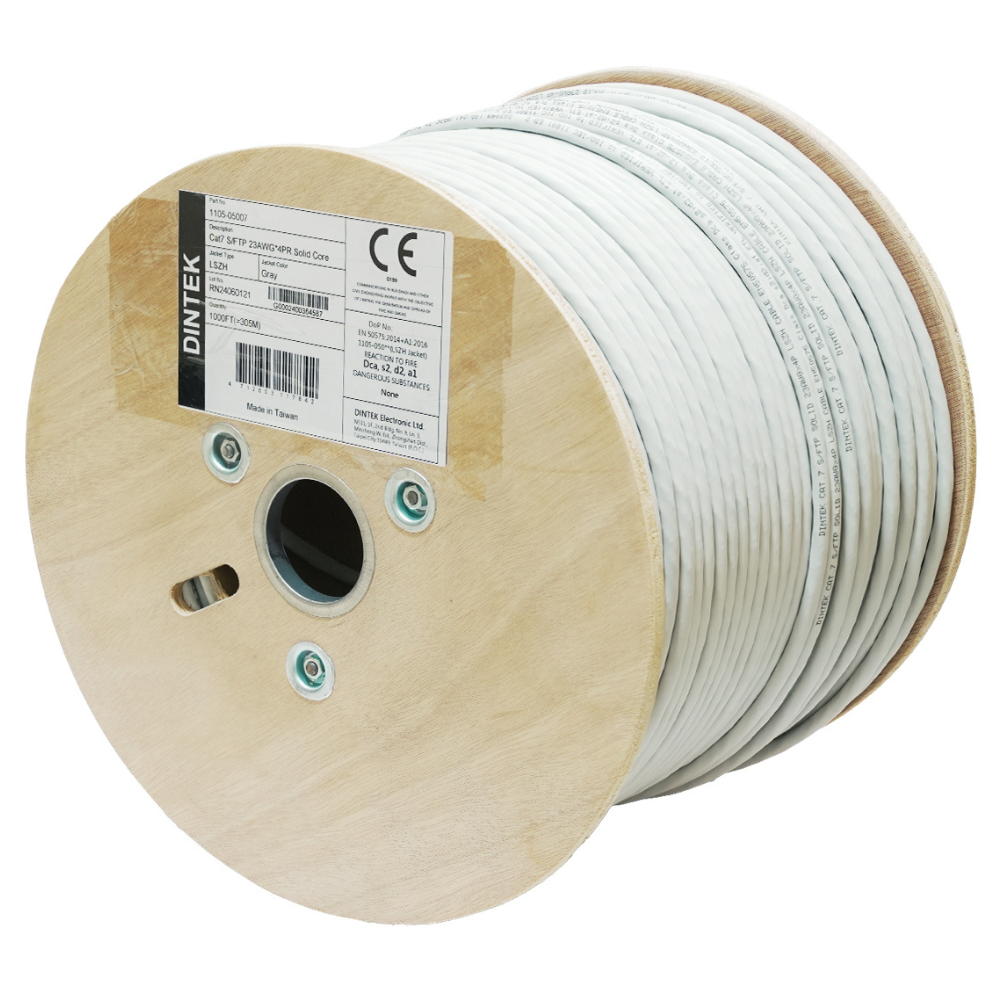 Dintek Cat 7 S/FTP 23AWG Gray 305M LSZH Dca Roll -1105-05007 price in srilanka