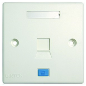 Dintek (Taiwan) 1 Port RJ45 Faceplate with Shutter-1303-12011 price in srilanka
