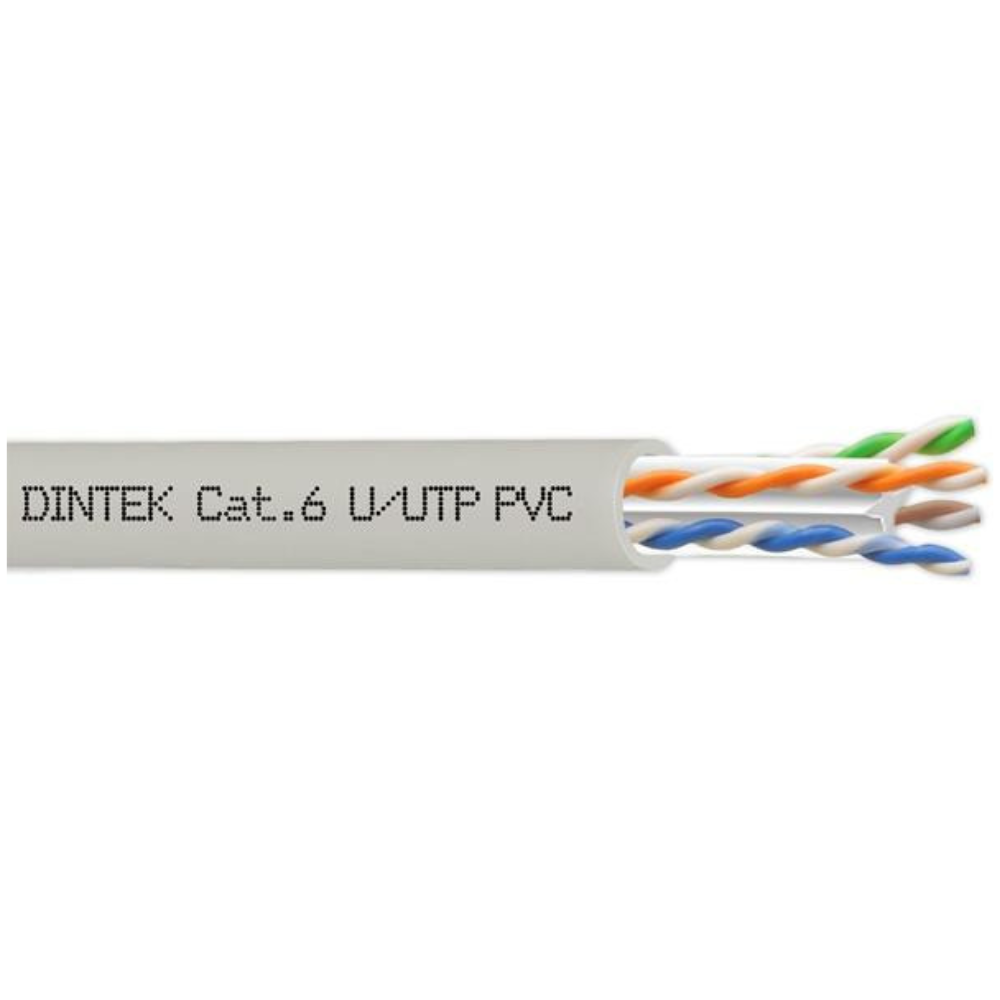 Dintek (Taiwan) Cat 6 UTP 24AWG Full Copper 305M Light Gray Network Cable Box-1101-04304 - Image 2