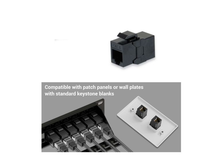 Equip (Germany) Cat6 Unshielded Keystone Inline Coupler RJ45 F/F 250MHz 1Gbit PoE++ Snap-In – 125579 - Image 3