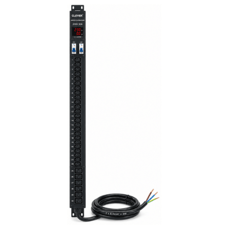 Clever (China) 0U 30-Way IEC C13/C19 Metered Vertical PDU with LED V/A Ammeter - AUE2211C4-30AVOAIB price in srilanka