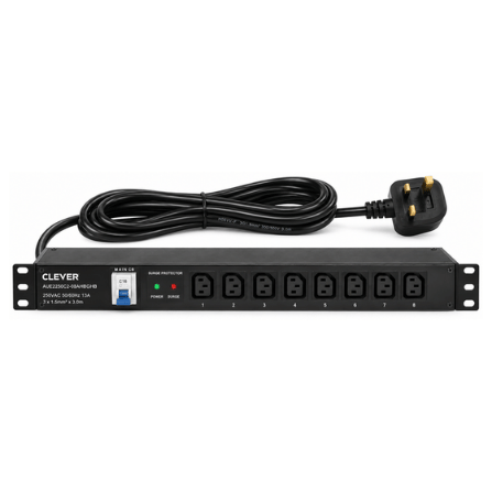 Clever (China) 1U 8-Way IEC C13 Rack PDU with 16A MCB and Surge Protector - AUE2250C2-08AHBGHB price in srilanka