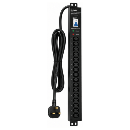 Clever (China) Vertical 16-Way IEC C13 PDU with 16A MCB and Surge Protector - AUE2250C2-16AVBGHB price in srilanka