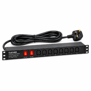 Clever (China) 1U 8-Way IEC C13 Rack PDU with Two 16A Lighted Switches - AUE2250C2-08AHBKMB price in srilanka
