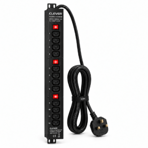 Clever (China) Vertical 12-Way IEC C13 PDU with Three 16A Lighted Switches - AUE2250C2-12AVBKMB price in srilanka