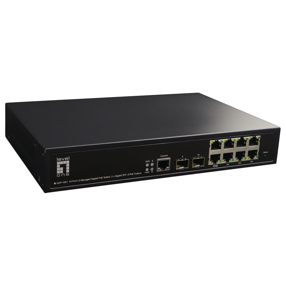 Level One (Germany) 10-Port Gigabit PoE L2 Managed Switch with 2 SFP Slots - GEP-1061 price in srilanka