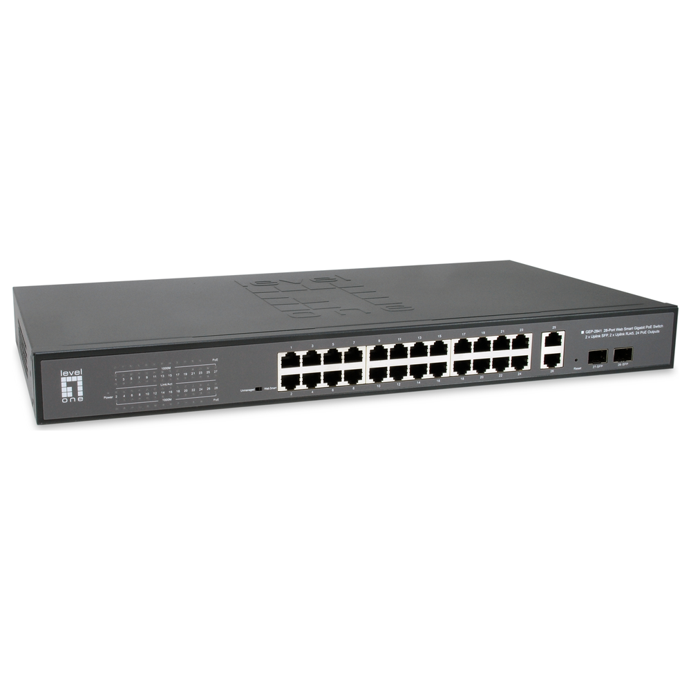 Level One (Germany) 28-Port Gigabit PoE Web Smart Managed Switch with 2 SFP Slots - GEP-2841 price in srilanka