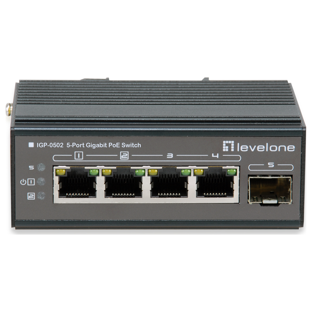Level One (Germany) 5-Port Industrial Gigabit Unmanaged PoE+ Switch with SFP Uplink - IGP-0502 price in srilanka
