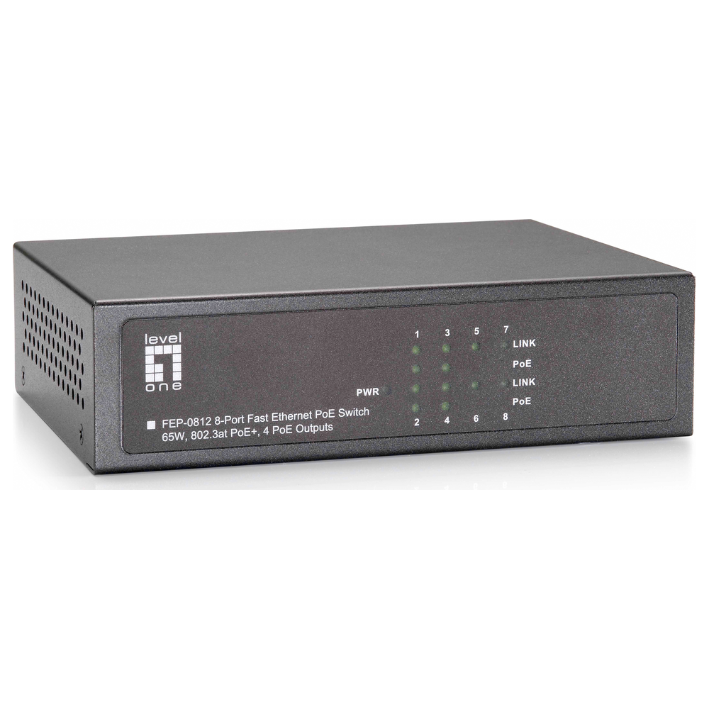 Level One (Germany) 8-Port Fast Ethernet Unmanaged PoE Switch with 4 PoE Outputs - FEP-0812 price in srilanka