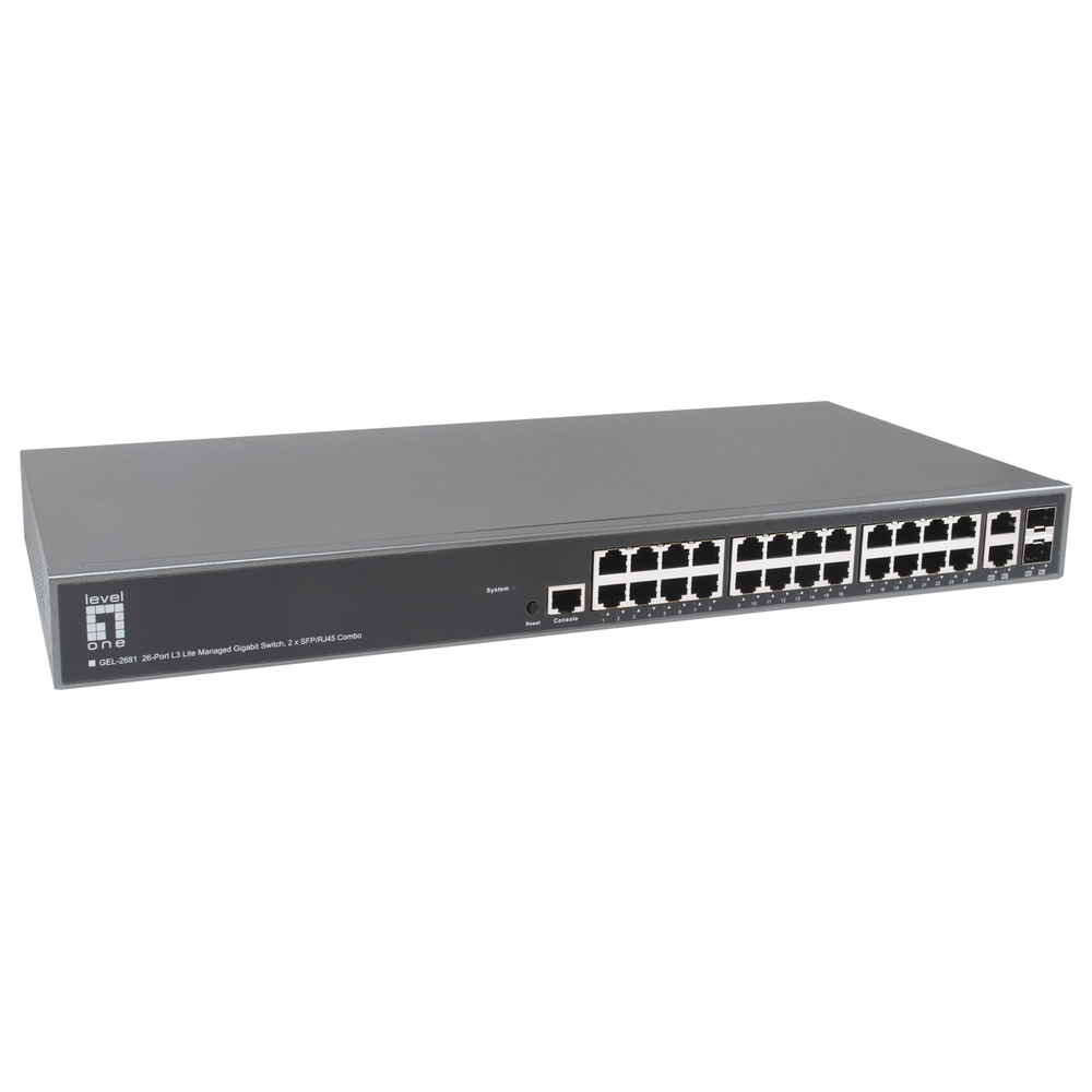 Level One (Germany) Turing 26-Port Gigabit L3 Lite Managed Switch with 2 SFP/RJ45 Combo Ports - GEL-2681 price in srilanka