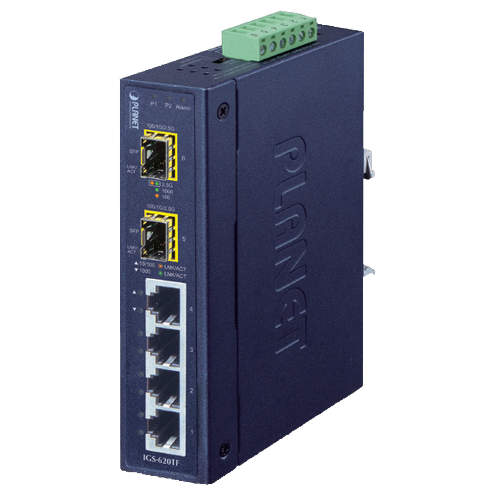 PLANET (Taiwan) 6-Port Industrial Unmanaged Gigabit Switch with 2.5G SFP Uplinks - IGS-620TF price in srilanka