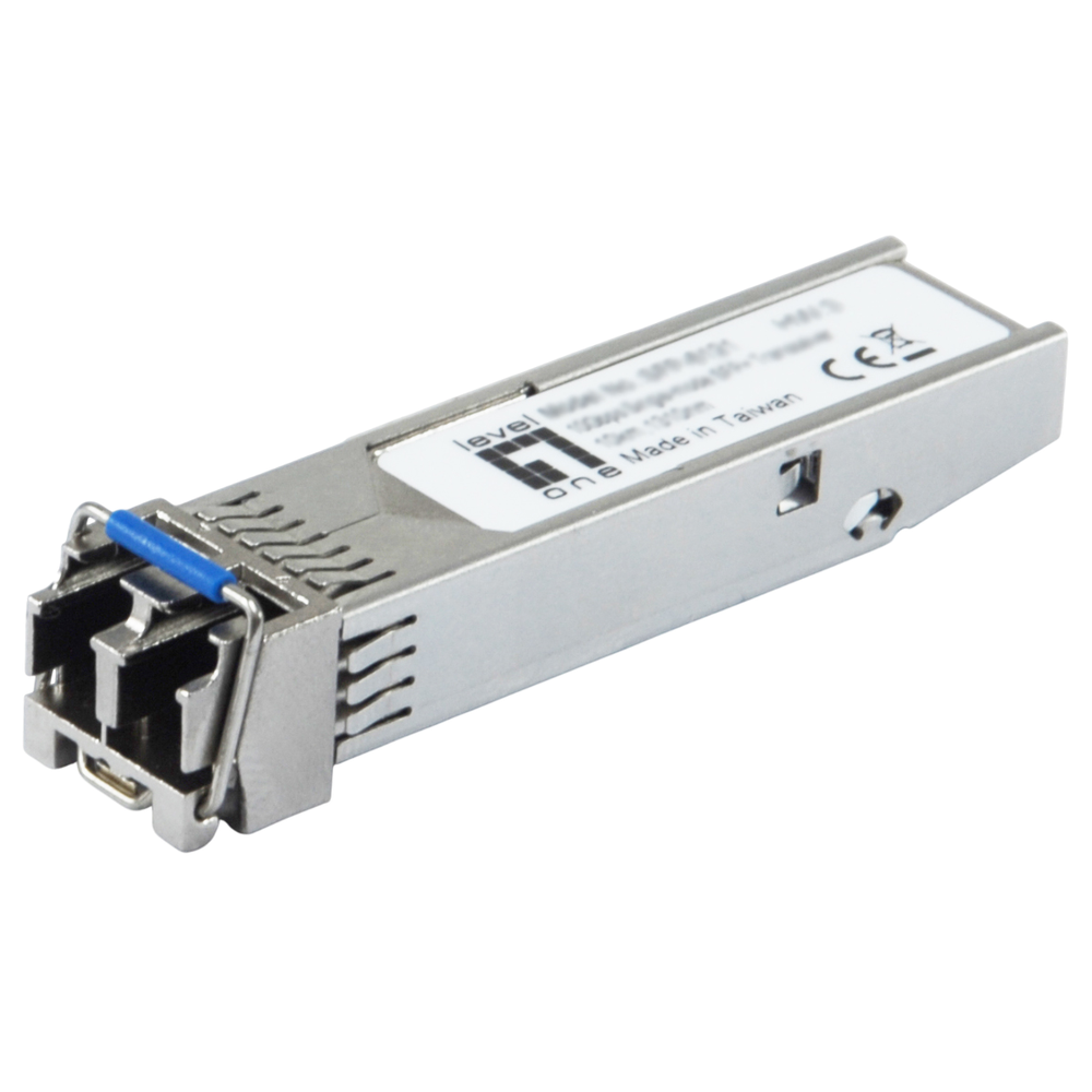 SFP+ optical transceiver with its metal housing